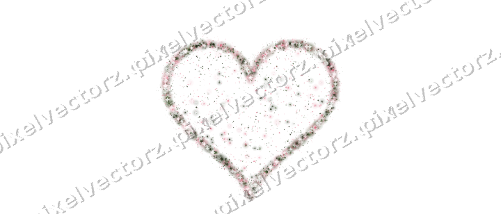 Seamless glitter heart in pink on a transparent background