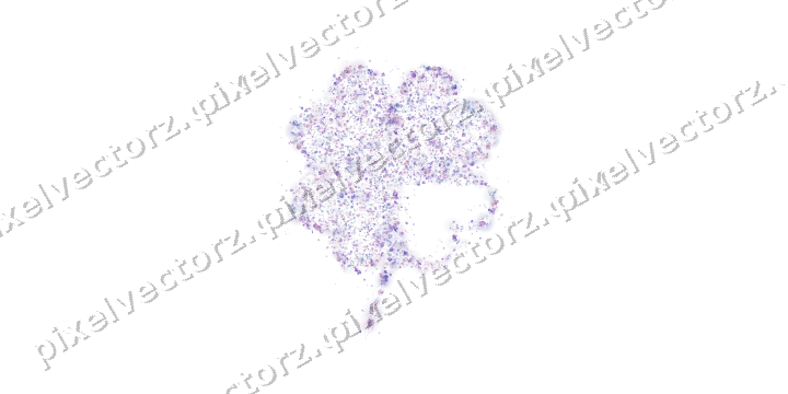 Seamless glitter four leaf clover on a transparent background