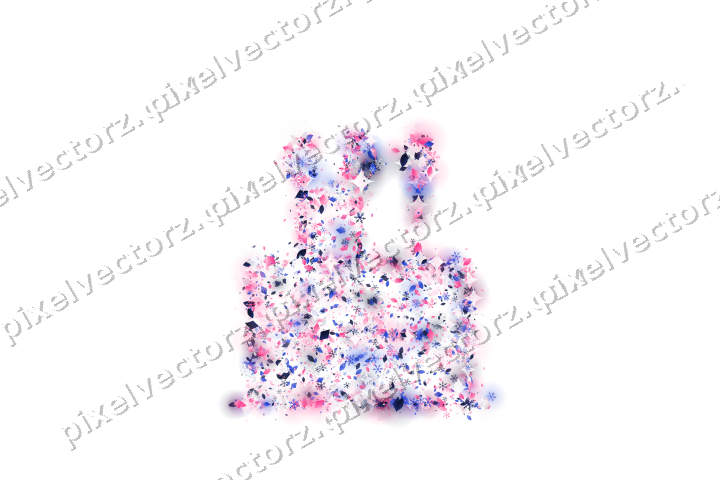 Seamless glitter birthday cake in pink on a transparent background