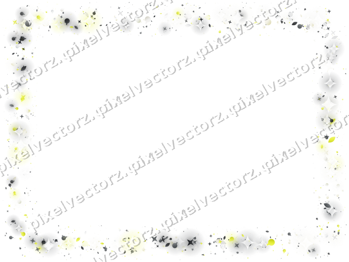 Seamless glitter frame in yellow and grey on a transparent background