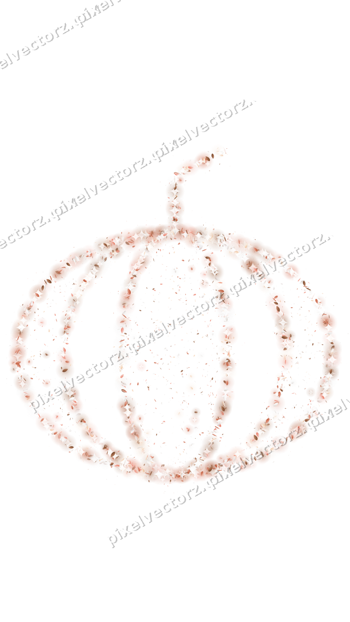 Seamless glitter pumpkin in orange and red on a transparent background