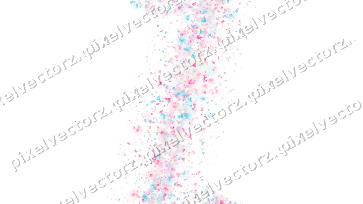 Seamless glitter band of gifts and masks on a transparent background