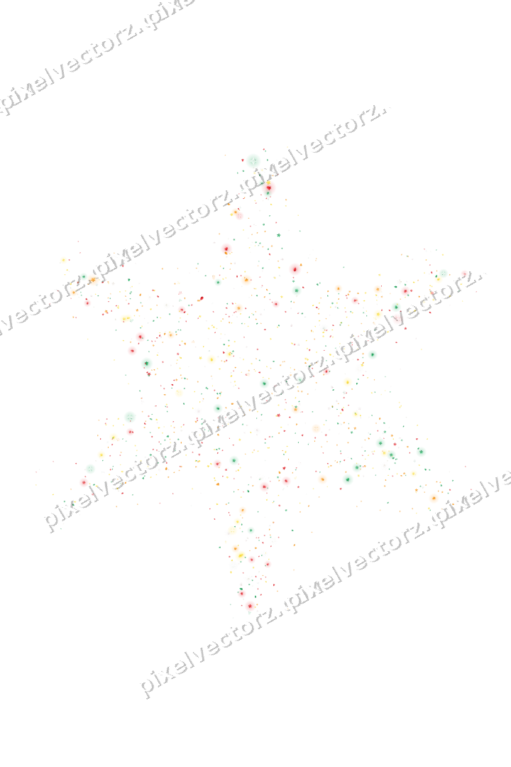 Seamless glitter star of flowers and bells on a transparent background