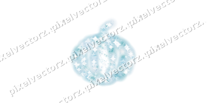 Seamless glitter pumpkin in cyan on a transparent background