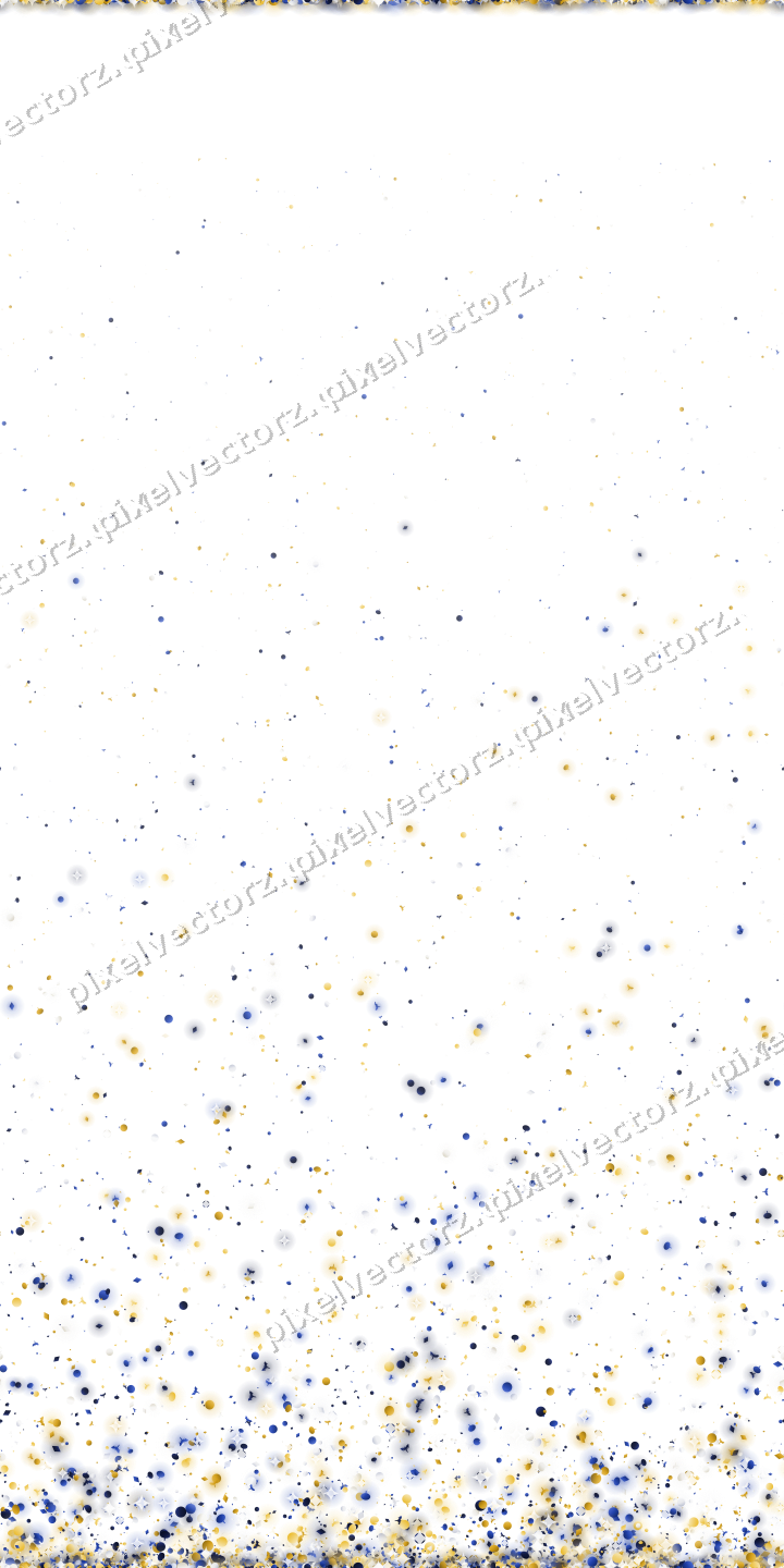 Seamless rising glitter in amber and blue on a transparent background