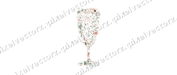 Seamless glitter champagne flute on a transparent background