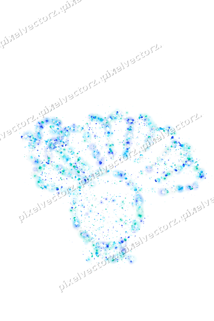 Seamless glitter turkey in cyan and teal on a transparent background