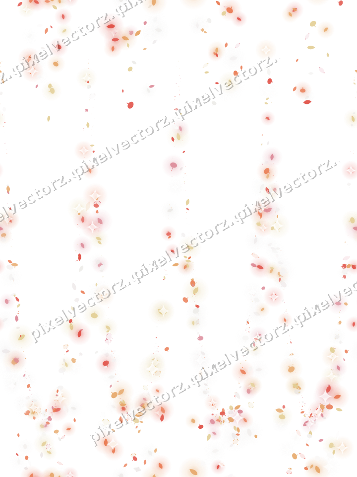 Seamless glitter garland in red and orange on a transparent background