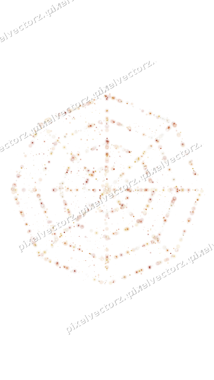 Seamless glitter spider web in orange on a transparent background
