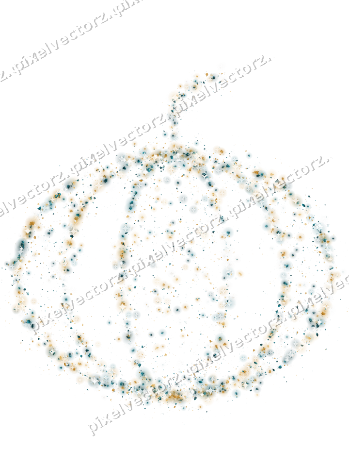 Seamless glitter pumpkin in amber on a transparent background