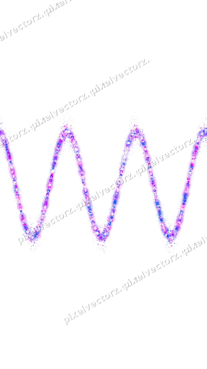 Seamless glitter wave of dots in purple on a transparent background