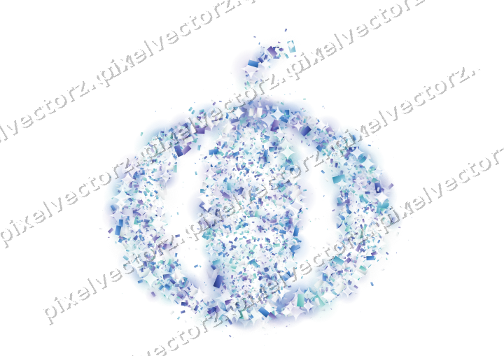 Seamless glitter pumpkin of confetti on a transparent background