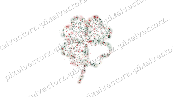 Seamless glitter four leaf clover on a transparent background