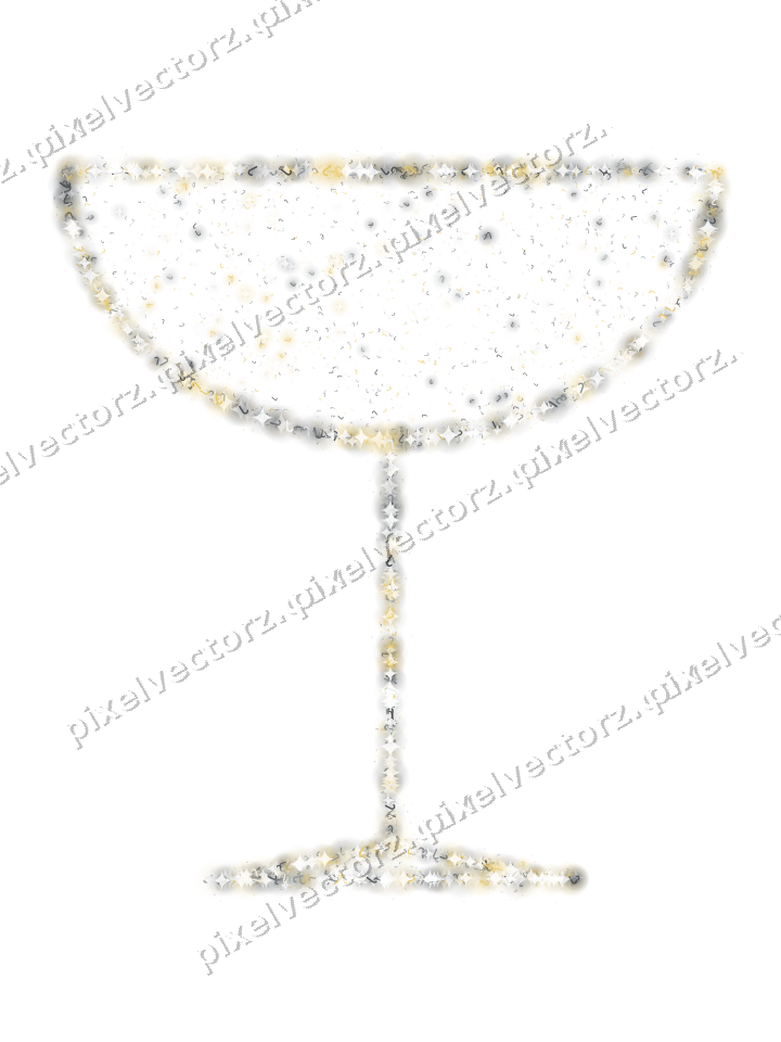 Seamless glitter champagne coupe in amber on a transparent background