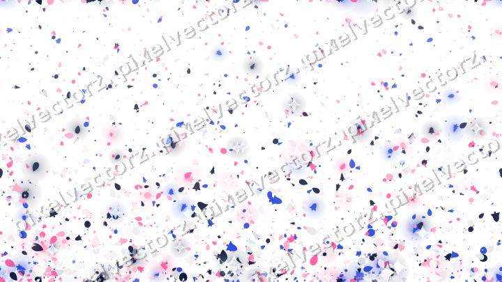 Seamless rising glitter in pink and blue on a transparent background