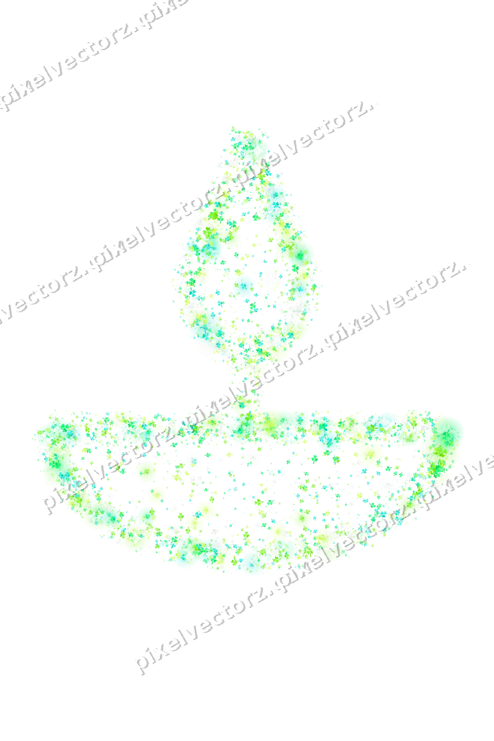 Seamless glitter diya lamp of shamrocks on a transparent background