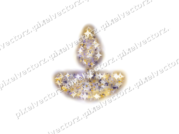 Seamless glitter diya lamp in amber on a transparent background