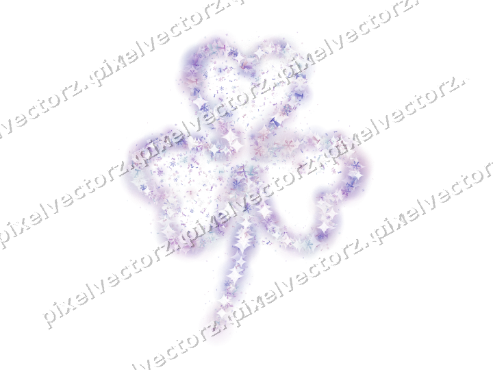 Seamless glitter shamrock in purple on a transparent background