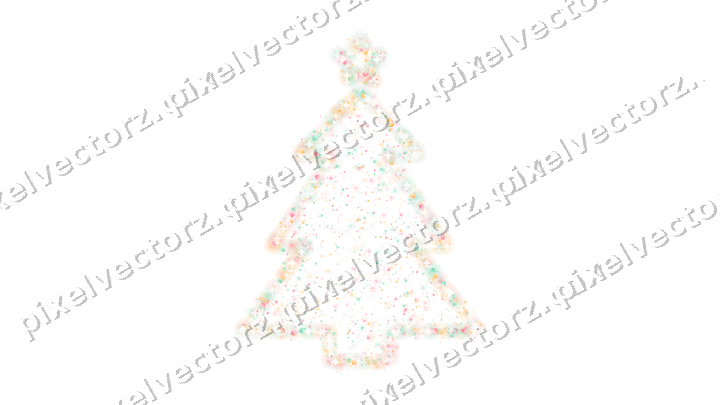 Seamless glitter christmas tree on a transparent background