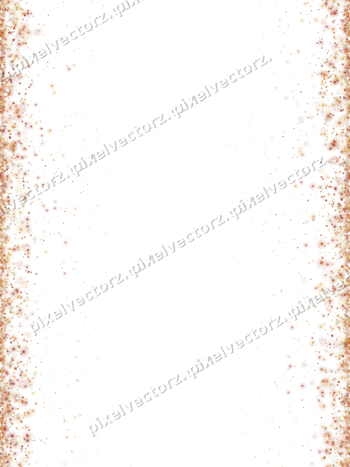 Seamless glitter border of stars in orange on a transparent background