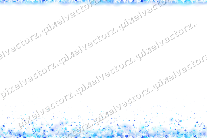Seamless rising glitter in cyan and blue on a transparent background