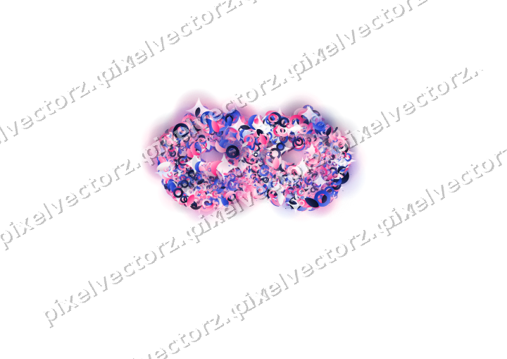 Seamless glitter carnival mask in pink on a transparent background