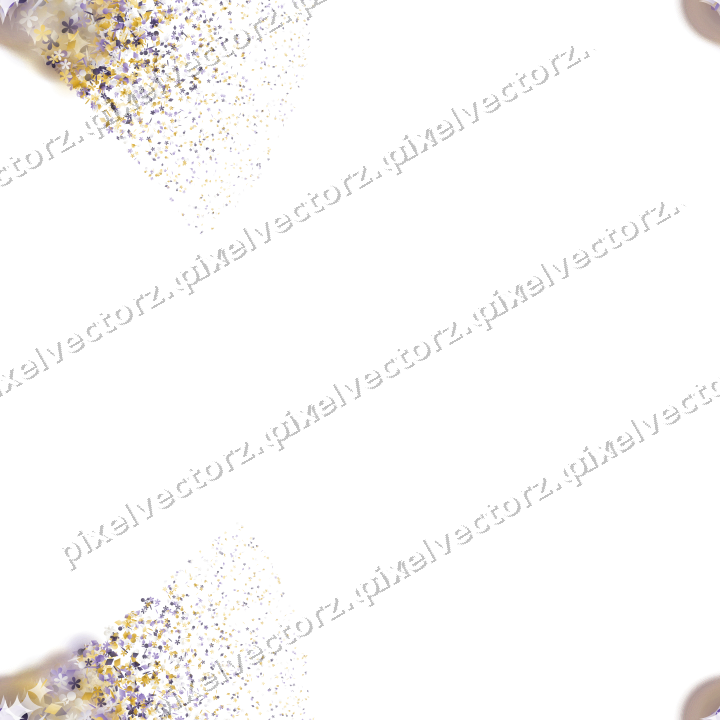 Seamless glitter corner in amber on a transparent background