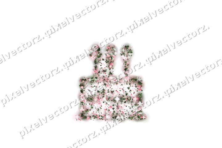 Seamless glitter birthday cake in pink on a transparent background