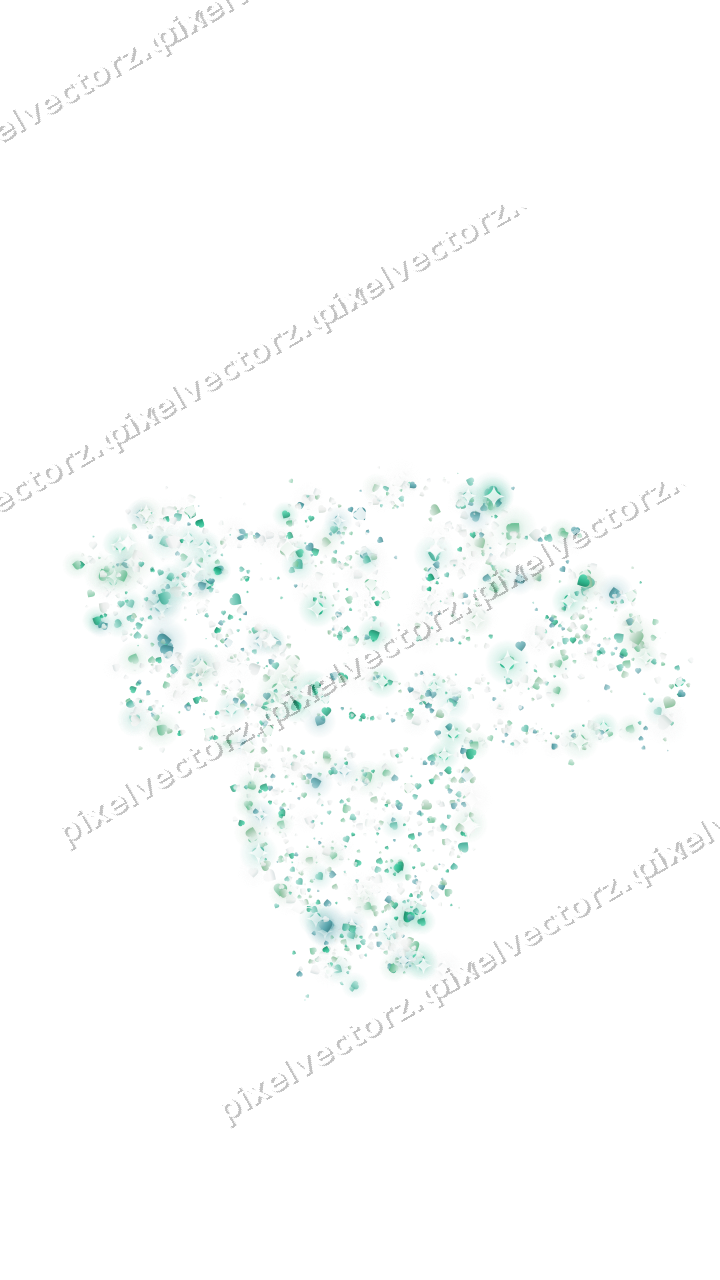 Seamless glitter turkey of hearts in green on a transparent background