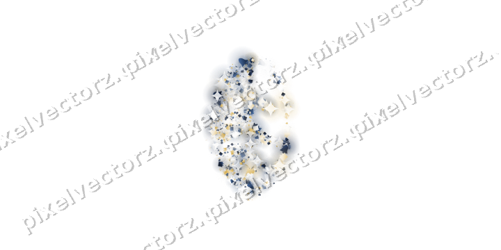 Seamless glitter leaf of bells and gifts on a transparent background