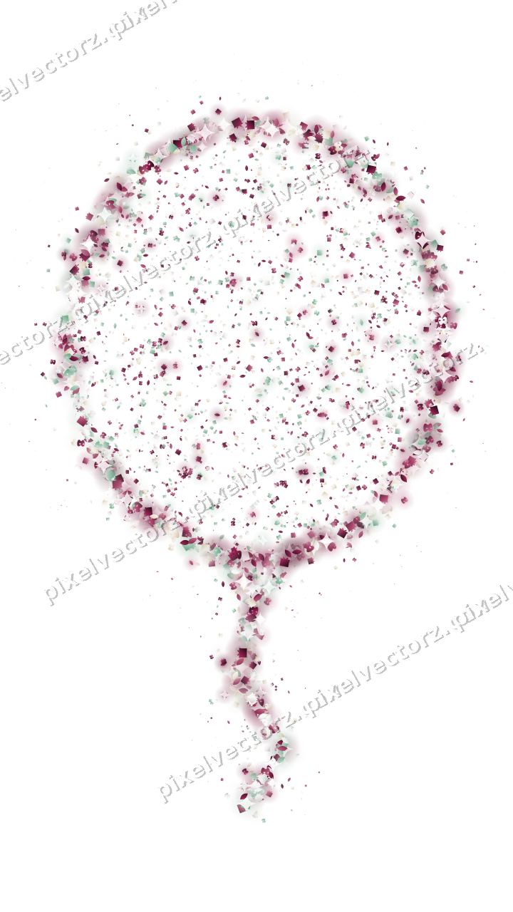Seamless glitter balloon in dark pink on a transparent background