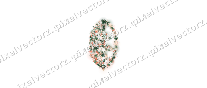 Seamless glitter leaf of flowers on a transparent background