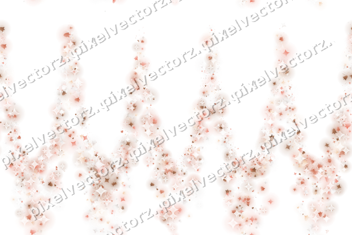 Seamless glitter garland in orange and red on a transparent background