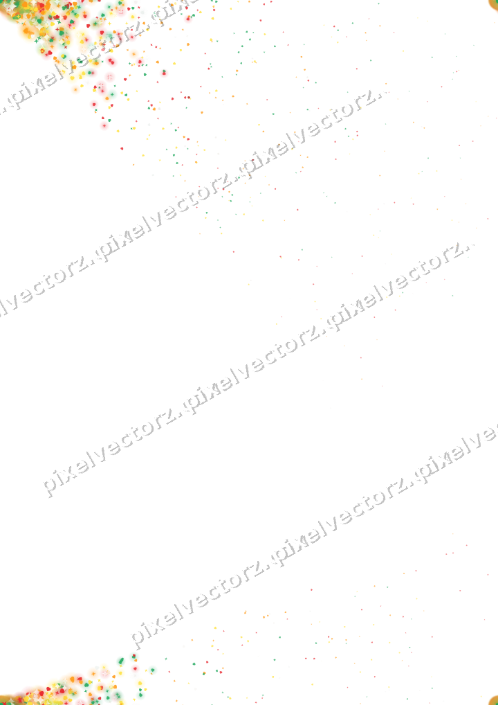 Seamless glitter corner in red and orange on a transparent background