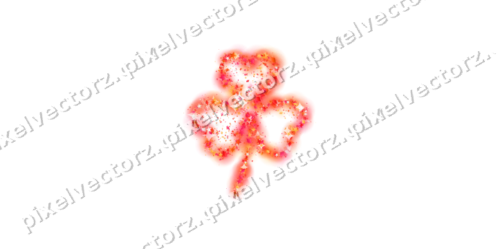 Seamless glitter shamrock in red on a transparent background