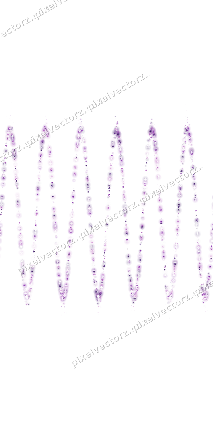 Seamless glitter wave of stars and bells on a transparent background