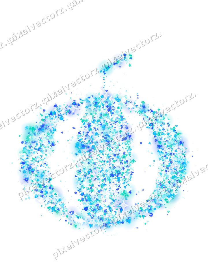 Seamless glitter pumpkin in cyan and teal on a transparent background