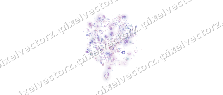 Seamless glitter clover leaf in purple on a transparent background