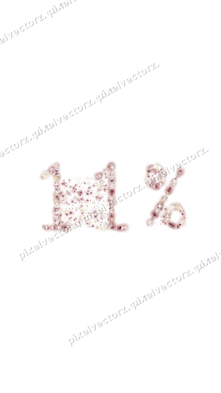 Seamless glitter number 11% in dark pink on a transparent background