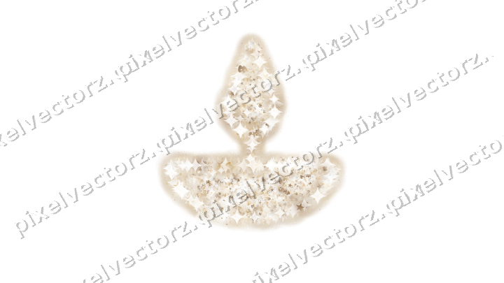 Seamless glitter diya lamp in amber on a transparent background