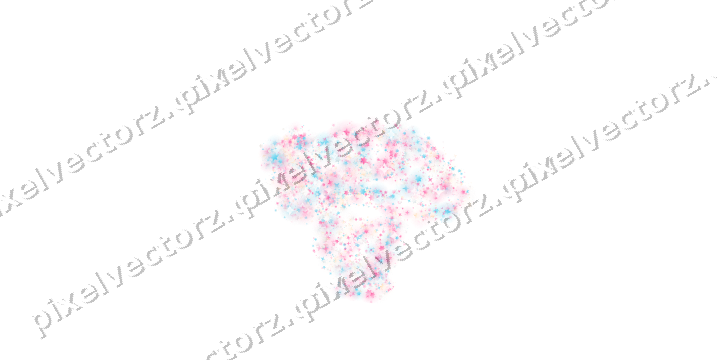 Seamless glitter turkey of stars in pink on a transparent background