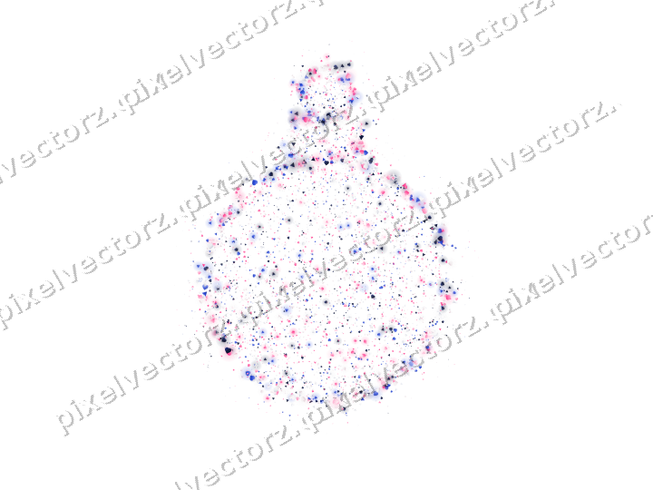Seamless glitter bauble in pink and blue on a transparent background