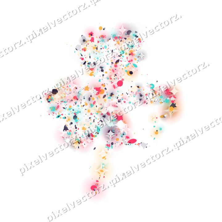 Seamless glitter shamrock in pink on a transparent background