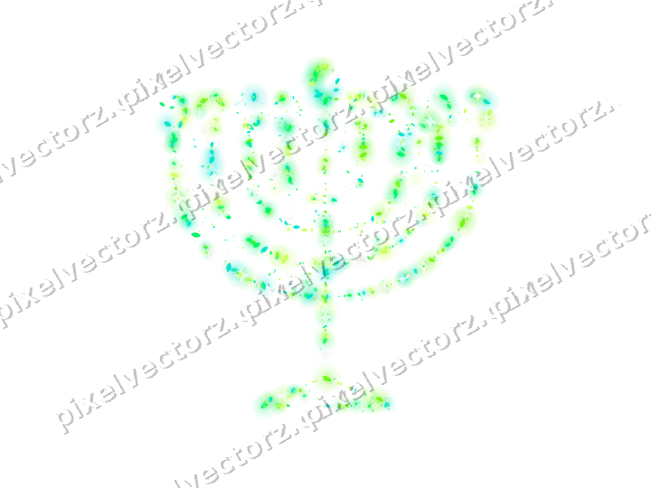 Seamless glitter menorah of droplets on a transparent background