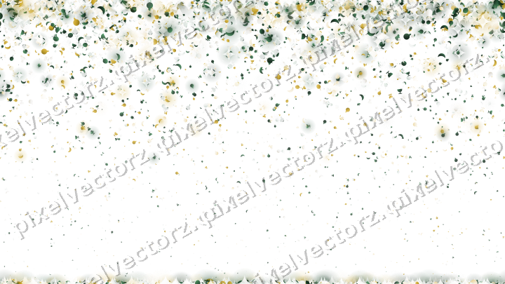 Seamless falling glitter in dark green on a transparent background