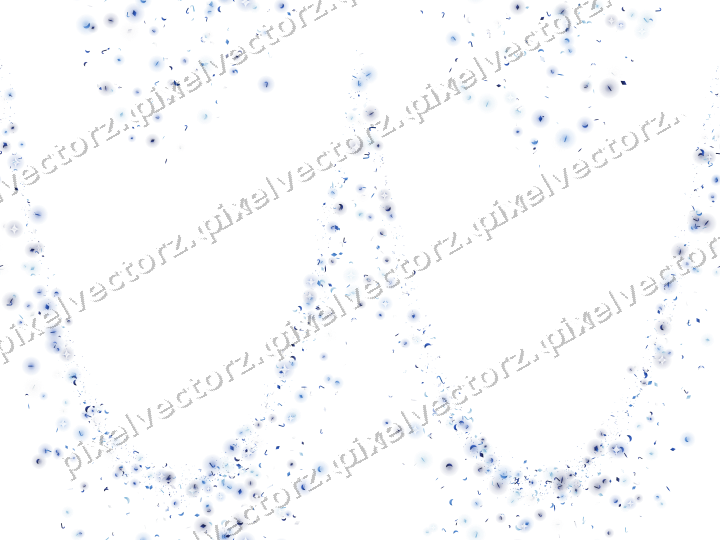 Seamless glitter garland in blue and cyan on a transparent background