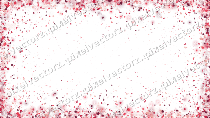 Seamless glitter border in pink and red on a transparent background