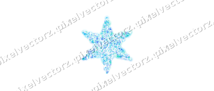 Seamless glitter star of bells and clovers on a transparent background