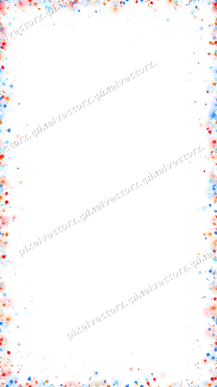 Seamless glitter vignette in blue and red on a transparent background