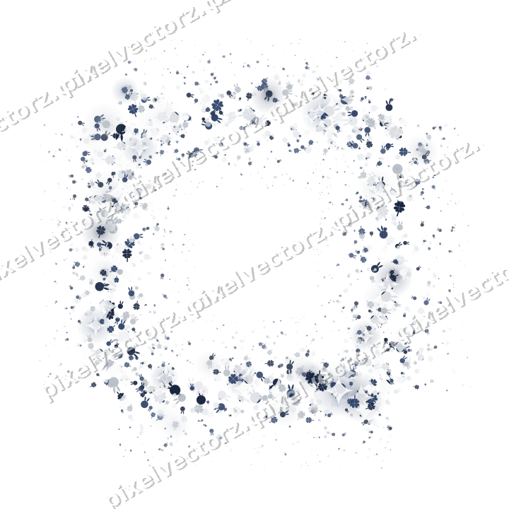 Seamless glitter frame in dark blue on a transparent background
